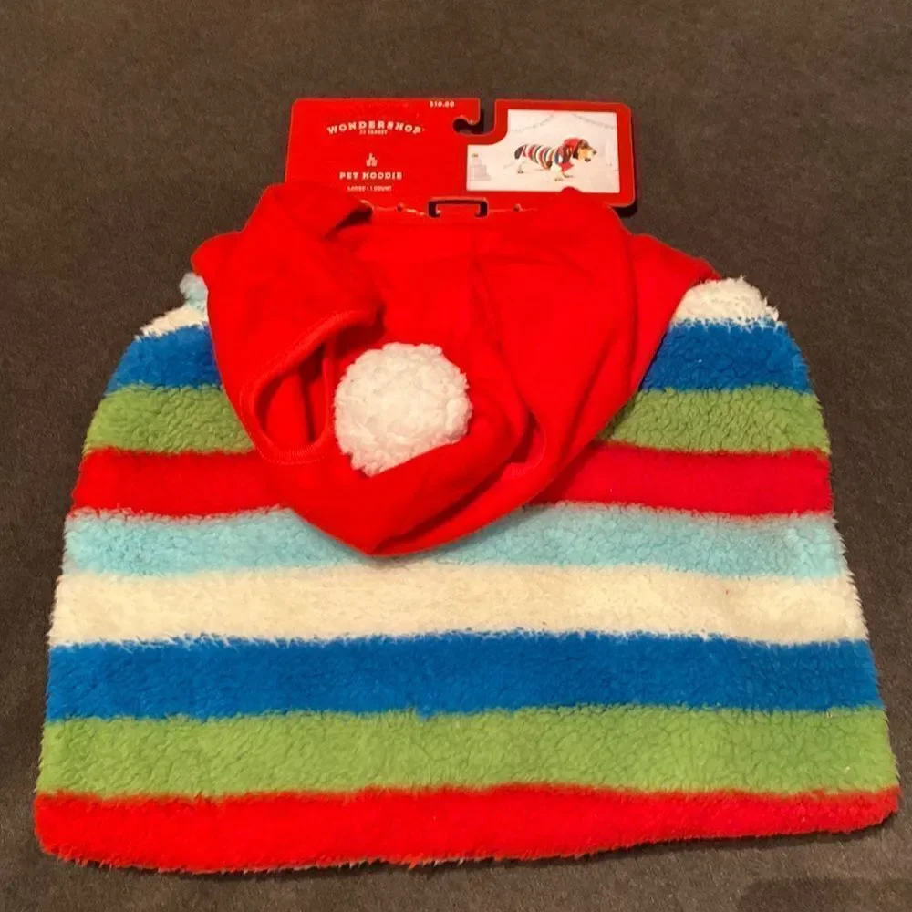 Pet Christmas Hoodie fits Dogs up to 80lbs Size L NWT